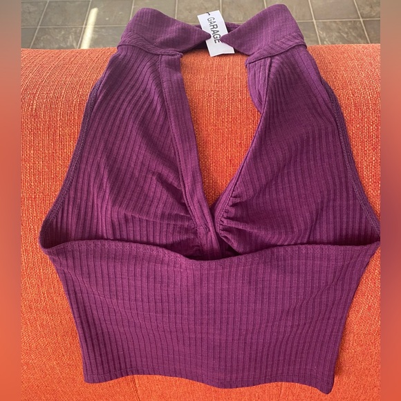 Haut Sans Manches Ruched Polo Halter - Picture 2 of 2